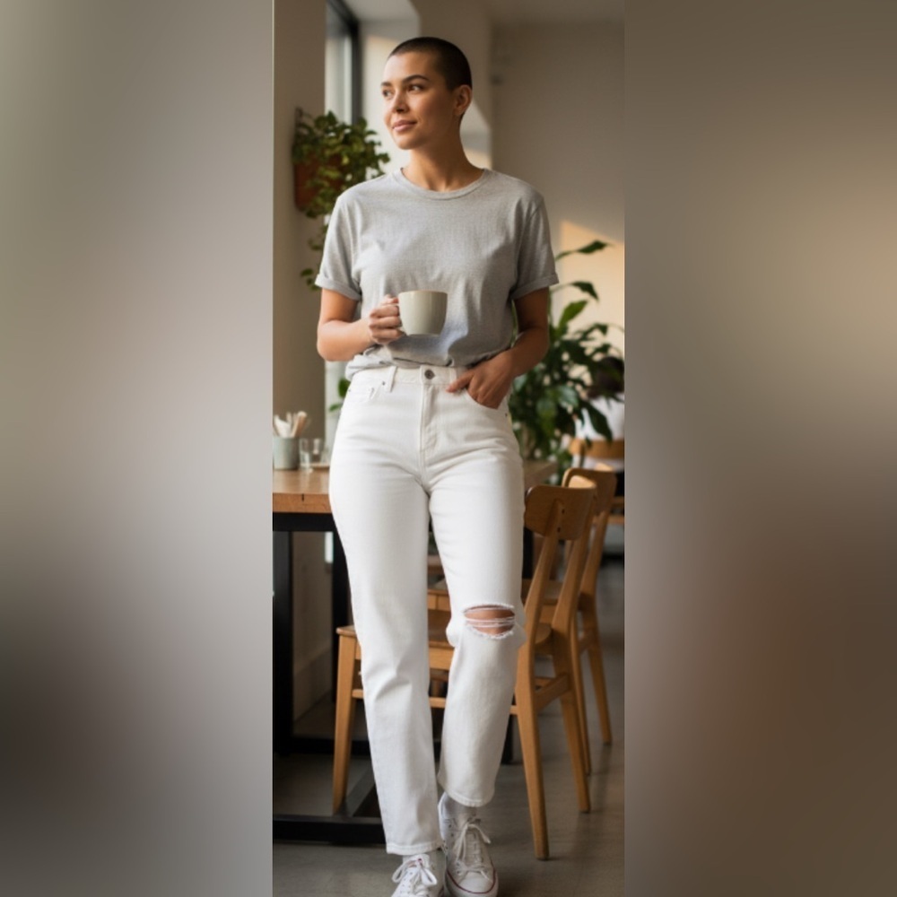 nwt-Sz.12 Universal Thread white
80s mid rise Slim leg
Fitted hip & Thigh